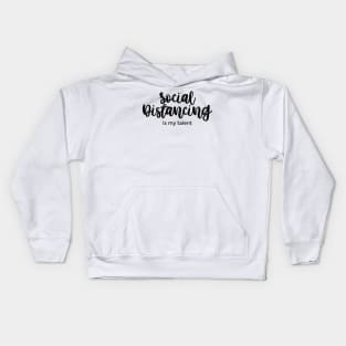 Social Distancing Is My Talent black Kids Hoodie